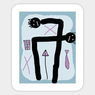 Kids Extreme Dance Stick Figure Sticker